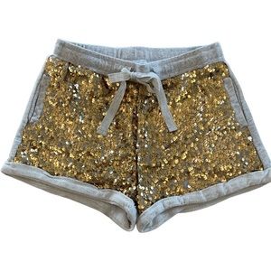 Peter Alexander girls gold sequin soft gray shorts. 12
